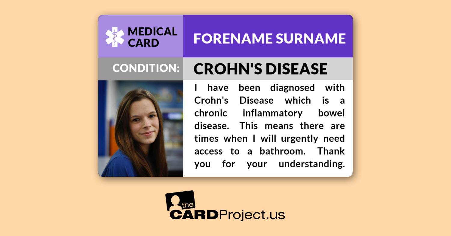 Crohns Disease Photo Medical Card (FRONT)